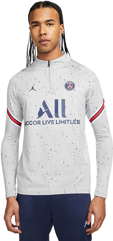 Nike PSG Paris Saint Germain x Jordan Strike Drill Top Trainingstrui Grijs - Maat L - Heren - Voetbaltrui
