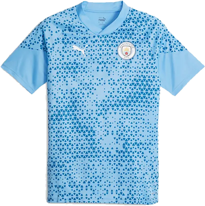 PUMA MCFC Training Jersey Heren Sportshirt - Blauw - Maat XL